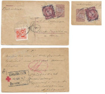 Austria PSC H.25 + H.10 Sent 1oct1918 (1 Stamp Missed) Taxed P.Due H.10 With Perforation "ANNULLATO" .....???? - Briefe U. Dokumente