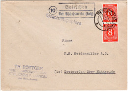 1946, Landpost Stpl. 10 SEITSCHEN über Bischofswerda Auf Brief M. 2x8 Pf. - Lettres & Documents