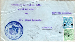 El Salvador, 5/17+12 C. Dienst Auf Chile Konsulats Brief N. Deutschland - El Salvador