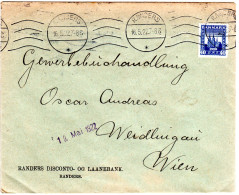 Dänemark 1922, EF 40 öre Auf Bankbrief V. Randers N. Österreich - Autres & Non Classés