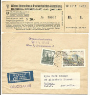 Österreich WIPA 1965, Offiz. Brief + Eintrittskarte Per Luftpost N. Australien - Storia Postale
