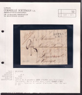DDFF 760 -- CANTONS DE L'EST - Lettre Précurseur Linéaire EUPEN 6 NOV. 1833 Vers FRANCOMONT - Signée Mayer - 1830-1849 (Belgica Independiente)