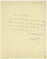 André Gide (1869-1951) Ecrivain LAS 1936 à Madeleine Denegri Prix Nobel Autographe - Writers