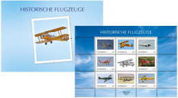 Austria Österreich 2023 History Of Austrian Aviation Airplanes Special Stamp Edition Set With Label In Block In Booklet - Flugzeuge