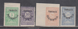 Thrace 1920 - Porto, Marken Mit Aufdruck "Thrace Occidentale", Mi-nr. Porto 4, 5A, 6, 7, MNH - Thracië