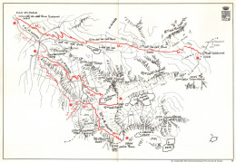 Colle Del Sabbione, Lago Bianco. Cartina Sentieri Alpini Provincia Cuneo - Carte Geographique