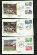 3 FDC Lettres Illustrées Premier Jour Strabourg 19/11/1983 Service N°77/78 & 10/11/1984 N°82/84 Conseil De L'Europe B/TB - 1980-1989