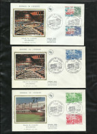 3 FDC Lettres Illustrées Premier Jour Strabourg 19/11/1983 Service N°77/78 & 10/11/1984 N°82/84 Conseil De L'Europe B/TB - 1980-1989