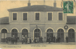 Cpa GIVORS (Ville) 69 - 1913 - La Gare (animée, Attelage) L. Peilhon - Givors