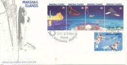 Marshall Islands FDC 23-12-1988 Space Set Of 5 With Cachet - Océanie