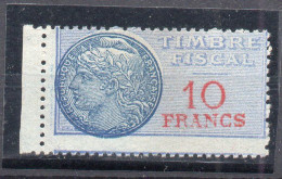 !!! TIMBRE FISCAL N°37A NEUF (*) SIGNE CALVES - Stamps