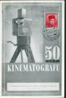 X0191 Ceskoslovensko,card Circuled 1946 Praha Vystava 50 Let Kinematografu,50 Year Of Cinema, - Brieven En Documenten