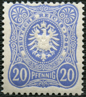 Dt. Reich 42ba **, 1885, 20 Pf. Lebhaftultramarin, Postfrisch, Pracht, Attestkopie Wiegand Eines Ehemaligen Viererblocks - Unused Stamps