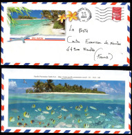 Polynésie Française Enveloppe Illustrée Bureau Postal Interarmées 701 04 09 2003 - Cachets Militaires A Partir De 1900 (hors Guerres)