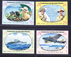 NOUVELLES-HEBRIDES N°  257 à 260 ** MNH Neufs Sans Charnière, TB (D2310) Batailles Du Pacific Sud - 1967 - Unused Stamps