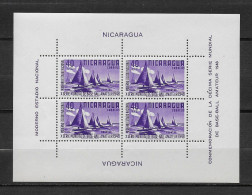 P29 Rare Bloc Neuf ** 1948  NICARAGUA Theme Voile Yatching Regates - Voile