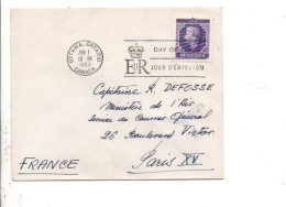 CANADA LETTRE FDC POUR LA FRANCE 1953 - Storia Postale