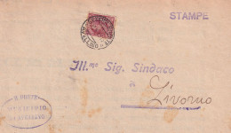 1925 Piego Di Manifesto Del Sindaco Di Avellino Bando Di Concorso Affrancato Co 10c Leoni Perforato LT Lloyd TRIESTINO - Marcofilie