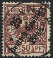 DEUTSCH-OSTAFRIKA 10 O, 1896, 25 P. Auf 50 Pf. Lebhaftrötlichockerbraun, Pracht, Mi. 34.- - Deutsch-Ostafrika
