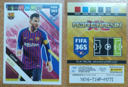 AC - 63 LIONEL MESSI  FC BARCELONA  PANINI FIFA 365 2019 ADRENALYN TRADING CARD - Tarjetas