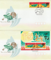 Australie Christmas Island 1999 Année Du Lapin FDC 's Entier Australia Year Of The Rabbit FDC's Stationery - Año Nuevo Chino
