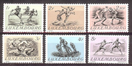 Luxembourg Yv 455/60 Sports: Courses De Haies,football,boxe,water-polo,cyclisme,escrime,tous * Charnières/mh - Unused Stamps