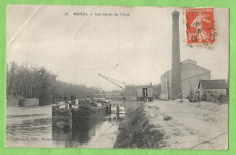 A161  CPA   MERIEL    (Seine-et-Oise)  Les Bords De L'Oise - Péniche - Cheminée - Grue  ++++ - Meriel