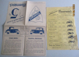 LOT 2 PUBLICITES   AUTO  ROSENGART  5 CV - Afiches