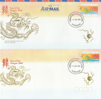 Australie Christmas Island 2000 Année Du Dragon Entier FDC 's  Australia Year Of The Rat FDC's Stationery - Chinees Nieuwjaar