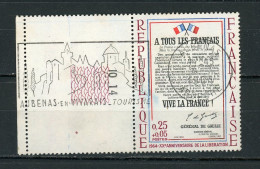 FRANCE - APPEL DU 18 JUIN  -  N° Yvert 1408 Obli. Ronde De “AUBENAS De 1964” - Usati
