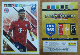 AC - 110 DAVID ALABA  BAYERN MUNICH  PANINI FIFA 365 2019 ADRENALYN TRADING CARD - Trading Cards