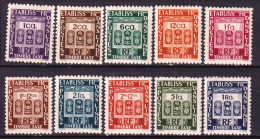 India 1948 Segnatasse Y.T.19/28 */MH VF/F - Nuovi