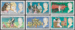 CENTRAFRIQUE - REINE MERE ELISABETH - N° 698 A 701 ET PA 327 A 328 - NEUF** MNH - Familles Royales