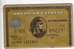 American Express Gold - Lituania  -     AB Parex Bankas  - Credit Card Gold - Credit Cards (Exp. Date Min. 10 Years)