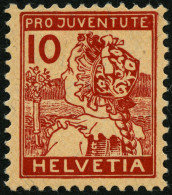 SCHWEIZ BUNDESPOST 129 *, 1915, 10 C. Pro Juventute, Falzrest, Pracht, Mi. 110.- - Nuovi