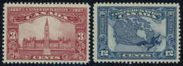 KANADA 120,122 **, 1927, 3 Und 12 C. Dominion Of Canada, 2 Postfrische Prachtwerte - Other & Unclassified