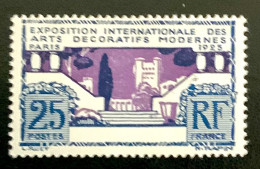 1925 FRANCE N 213 EXPOSITION INTERNATIONALE DES ARTS DÉCORATIFS MODERNES PARIS 1923 - NEUF** - Unused Stamps
