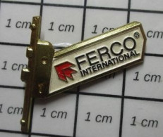 1016c Pin's Pins / Beau Et Rare / MARQUES /  SERRURE VERROU DE PORTE  FERCO INTERNATIONAL - Jeux Olympiques