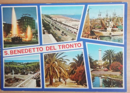 CARTOLINA ITALIA ASCOLI PICENO SAN BENEDETTO DEL TRONTO SALUTI VEDUTINE Italy Postcard ITALIEN Ansichtskarten - Gruss Aus.../ Grüsse Aus...