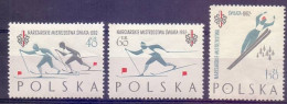 Poland 1962 Mi 1294-1296A Fi 1149-1151a MNH  (ZE4 PLD1294-1296A) - Skisport