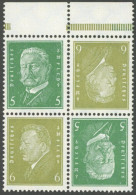 ZUSAMMENDRUCKE K 11OR1 **, 1932, Reichspräsidenten Kehrdruckpaar 5 + 6 Vom Oberrand, Durchgezähnt, Postfrisch, Pracht - Se-Tenant