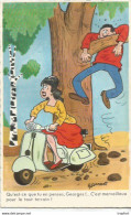 JZ / CPA Postale Ancienne CARTE Humour VESPA MOTO Georges - Cómics