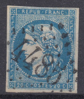 TIMBRE FRANCE BORDEAUX N° 44B TB OBLITERATION GC 4485 COARRAZE - COTE 900 € - 1870 Emisión De Bordeaux