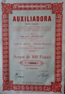 S.A. Auxiliadora - Action De 800 Francs - Brussel - Textile