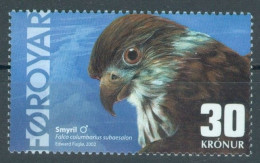 FAEROËR 2002 - MiNr. 435 - **/MNH - Fauna/Birds - Icelandic Merlin Falcon - Isole Faroer