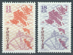 FAEROËR 1997 - MiNr. 320/321 - **/MNH - Geographical Map Of The Faroe Islands - Féroé (Iles)