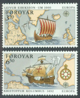 FAEROËR 1992 - MiNr. 231/232 - **/MNH - Europa/CEPT - Discovery Of America - Eriksson/Columbus - Faeroër