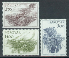 FAEROËR 1986 - MiNr. 142/144 - **/MNH - Tourism - Old Bridges - Faroe Islands