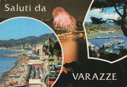 CARTOLINA 1985 ITALIA SAVONA VARAZZE SALUTI VEDUTINE Italy Postcard ITALIEN Ansichtskarten - Souvenir De...