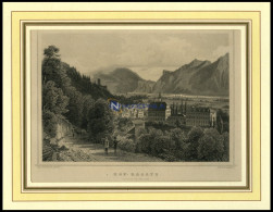 HOF-RAGATZ, Teilansicht, Stahlstich Von Rohbock/Kolb Um 1840 - Lithografieën